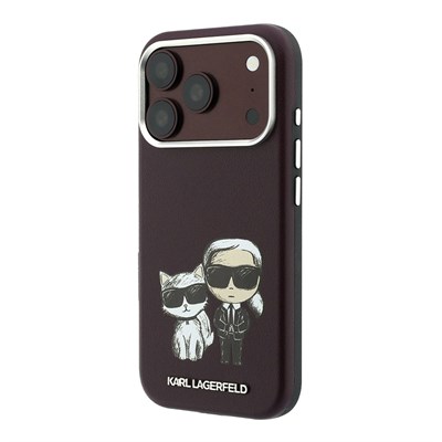 Apple iPhone 18 Pro Kılıf Karl Lagerfeld Orjinal Lisanslı M-Safe Şarj Özellikli K&C Bodies Sketch PU Kapak