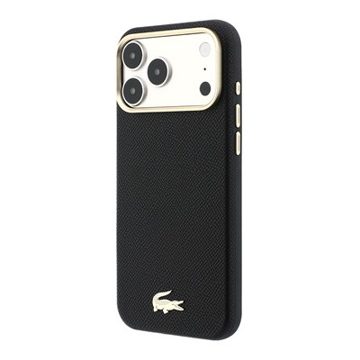 Apple iPhone 18 Pro Kılıf Lacoste Orjinal Lisanslı M-Safe Şarj Özellikli PVC Yarı Pike Desenli Arka Yüzey İkonik Timsah Dokuma Logolu Kapak