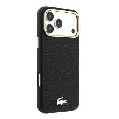 Apple iPhone 18 Pro Kılıf Lacoste Orjinal Lisanslı M-Safe Şarj Özellikli PVC Yarı Pike Desenli Arka Yüzey İkonik Timsah Dokuma Logolu Kapak
