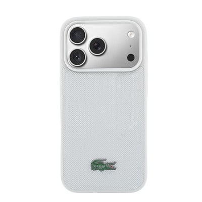 Apple iPhone 18 Pro Kılıf Lacoste Orjinal Lisanslı M-safe Şarj Özellikli PU Pike Desenli Metal Logolu Kapak