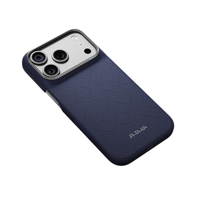 Apple iPhone 18 Pro Kılıf M-safe Şarj Özellikli Aramid Karbon Fiber Pitaka Weaving Serisi Kapak
