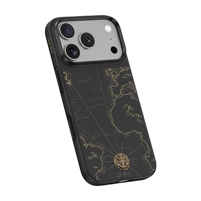 Apple iPhone 18 Pro Kılıf M-safe Şarj Özellikli Karbon Fiber Tasarımlı Benks ArmorEdge Air Navigator Kevlar Kapak