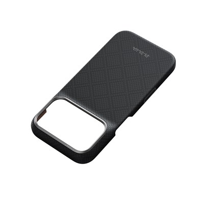 Apple iPhone 18 Pro Kılıf M-safe Şarj Özellikli Aramid Karbon Fiber Pitaka Argyle Serisi Kapak