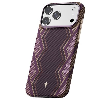 Apple iPhone 18 Pro Kılıf M-safe Şarj Özellikli Raptic Aramid Skin Scepter Serisi Karbon Kapak