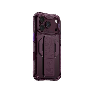 Apple iPhone 18 Pro Kılıf M-safe Şarj Özellikli Teknoloji Desenli Skinarma Helio CE Mag Charge Standlı Kapak