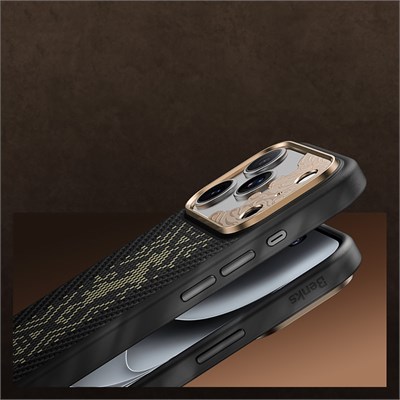 Apple iPhone 18 Pro Kılıf M-safe Şarj Özellikli Yükseltilmiş Kamera Çerçeveli Karbon Fiber Tasarımlı Benks Knight ArmorPro Kevlar Kapak