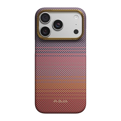 Apple iPhone 18 Pro Kılıf M-safe Şarj Özellikli Aramid Fiber Pitaka Sunset 2.0 California Dream Serisi Kapak