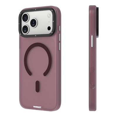 Apple iPhone 18 Pro Kılıf M-safe Şarj Özellikli Youngkit Hidden Sand Serisi Kapak