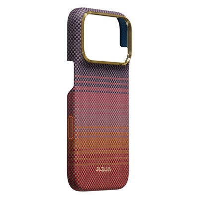 Apple iPhone 18 Pro Kılıf M-safe Şarj Özellikli Aramid Fiber Pitaka Sunset 2.0 California Dream Serisi Kapak