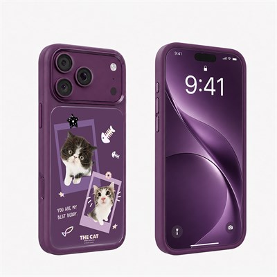 Apple iPhone 18 Pro Kılıf M-safe Şarj Özellikli 3D Baskılı Tasarım Mutural The Cat Serisi Kapak