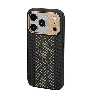 Apple iPhone 18 Pro Kılıf M-safe Şarj Özellikli Yükseltilmiş Kamera Çerçeveli Karbon Fiber Tasarımlı Benks Knight ArmorPro Kevlar Kapak