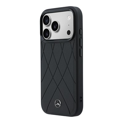 Apple iPhone 18 Pro Kılıf Mercedes Benz Orjinal Lisanslı M-safe Şarj Özellikli 3D Metal Logolu Crossed Lines Kapak