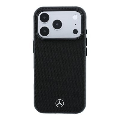 Apple iPhone 18 Pro Kılıf Mercedes Benz Orjinal Lisanslı M-safe Şarj Özellikli PU Deri 3D Metal Logolu Kartlıklı Kapak