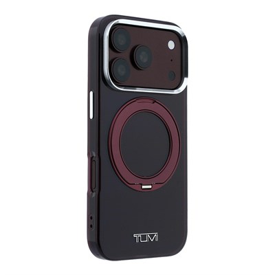 Apple iPhone 18 Pro Kılıf TUMI Orjinal Lisanslı M-safe Şarj Özellikli 360 Derece Dönebilen Standlı Transparan Kapak