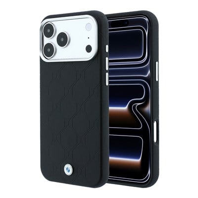Apple iPhone 18 Pro Max Kılıf BMW Orjinal Lisanslı M-safe Şarj Özellikli Metal Logolu Kabartmalı Kapitone Deri Kapak