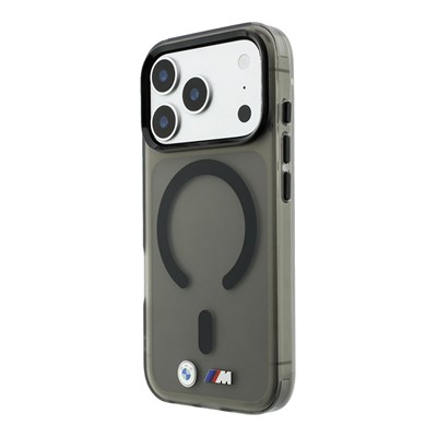 Apple iPhone 18 Pro Max Kılıf BMW Orjinal Lisanslı M-safe Şarj Özellikli Metal Buton Tasarımlı Buzlu IML Baskılı Kapak