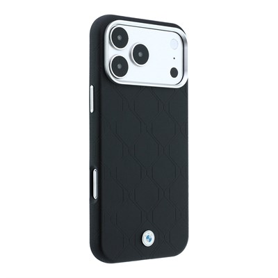 Apple iPhone 18 Pro Max Kılıf BMW Orjinal Lisanslı M-safe Şarj Özellikli Metal Logolu Kabartmalı Kapitone Deri Kapak