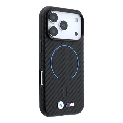 Apple iPhone 18 Pro Max Kılıf BMW Orjinal Lisanslı M-safe Şarj Özellikli PU Metal Logolu Kırmızı Halka Tasarımlı Kapak