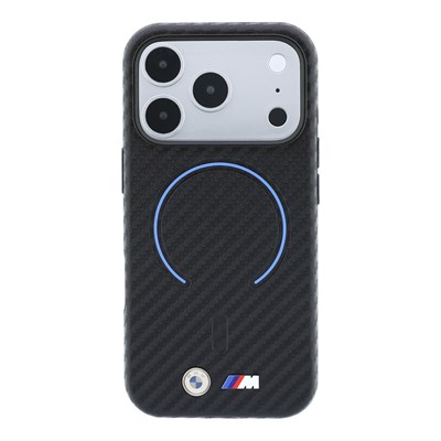 Apple iPhone 18 Pro Max Kılıf BMW Orjinal Lisanslı M-safe Şarj Özellikli PU Metal Logolu Kırmızı Halka Tasarımlı Kapak