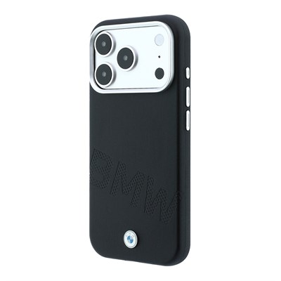 Apple iPhone 18 Pro Max Kılıf BMW Orjinal Lisanslı M-safe Şarj Özellikli Kabartma Tasarımlı PU Metal Logolu Kapak