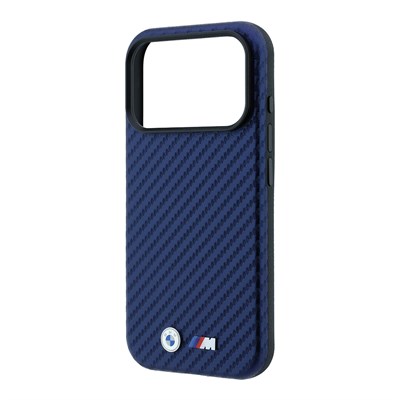 Apple iPhone 18 Pro Max Kılıf BMW Orjinal Lisanslı M-safe Şarj Özellikli Karbon Fiber Tasarımlı ve Metal Logolu PU Deri Kapak