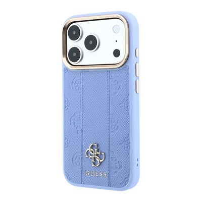 Apple iPhone 18 Pro Max Kılıf Guess Orjinal Lisanslı M-safe Şarj Özellikli Şeritli Peony 4G ve Yazı Logolu Kapak
