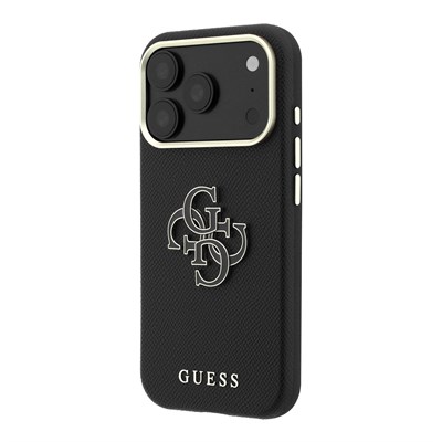 Apple iPhone 18 Pro Max Kılıf Guess Orjinal Lisanslı M-safe Şarj Özellikli PU Yazı ve 4G Büyük Metal Logolu Kapak
