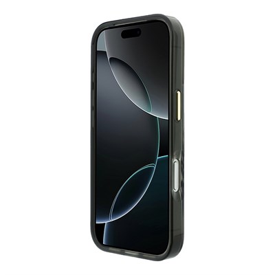 Apple iPhone 18 Pro Max Kılıf Guess Orjinal Lisanslı M-safe Şarj Özellikli Üçgen Logolu Zebra Desenli Silikon Kapak