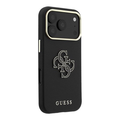 Apple iPhone 18 Pro Max Kılıf Guess Orjinal Lisanslı M-safe Şarj Özellikli PU Yazı ve 4G Büyük Metal Logolu Kapak