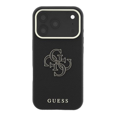 Apple iPhone 18 Pro Max Kılıf Guess Orjinal Lisanslı M-safe Şarj Özellikli PU Yazı ve 4G Büyük Metal Logolu Kapak