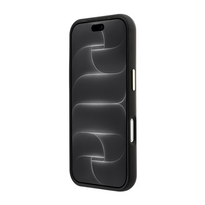 Apple iPhone 18 Pro Max Kılıf Guess Orjinal Lisanslı Metal Kamera Çerçeveli 4G Büyük Taşlı Resin Logolu PU Kapak