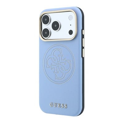 Apple iPhone 18 Pro Max Kılıf Guess Orjinal Lisanslı M-safe Şarj Özellikli Üçgen Logolu Simli Leopar Desenli Kapak
