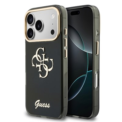 Apple iPhone 18 Pro Max Kılıf Guess Orjinal Lisanslı Yazı ve 4G Büyük Metal Logolu Silikon Kapak