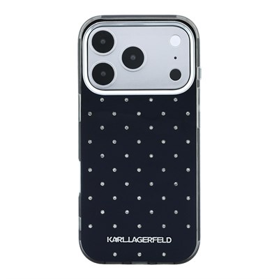 Apple iPhone 18 Pro Max Kılıf Karl Lagerfeld Orjinal Lisanslı Taşlı Elektro Kaplama Metal Logolu Kapak