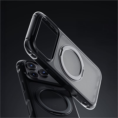 Apple iPhone 18 Pro Max Kılıf Lenyes Air Bumper Serisi M-safe Şarj Özellikli Airbag Tasarımlı Standlı Kapak
