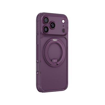 Apple iPhone 18 Pro Max Kılıf M-Safe Şarj Özellikli Airbag Tasarımlı Standlı Lens Korumalı AmazingThing Titan Pro MagSpin Kapak