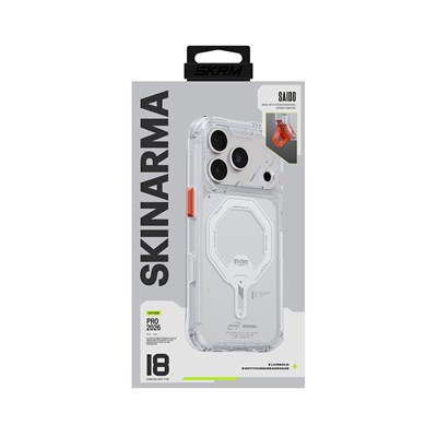 Apple iPhone 18 Pro Max Kılıf M-safe Şarj Özellikli Şeffaf Airbag Tasarımlı Skinarma Saido Mag-Charge Kapak