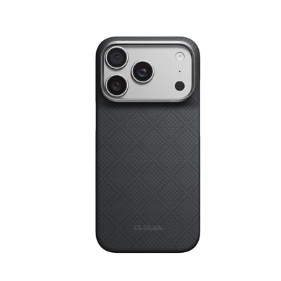 Apple iPhone 18 Pro Max Kılıf M-safe Şarj Özellikli Aramid Karbon Fiber Pitaka Argyle Serisi Kapak