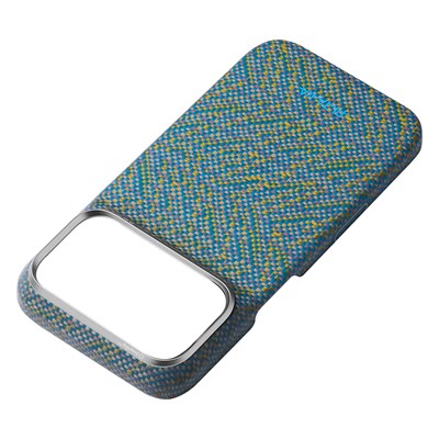Apple iPhone 18 Pro Max Kılıf M-safe Şarj Özellikli Aramid Karbon Fiber Pitaka Wind Over Wheat Serisi Kapak