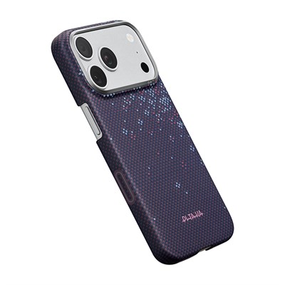 Apple iPhone 18 Pro Max Kılıf M-safe Şarj Özellikli Aramid Karbon Fiber Pitaka Sakura Hours Serisi Kapak