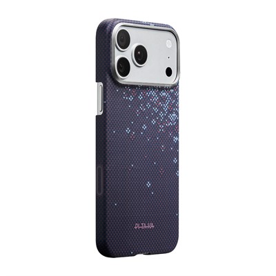 Apple iPhone 18 Pro Max Kılıf M-safe Şarj Özellikli Aramid Karbon Fiber Pitaka Sakura Hours Serisi Kapak