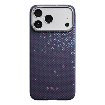 Apple iPhone 18 Pro Max Kılıf M-safe Şarj Özellikli Aramid Karbon Fiber Pitaka Sakura Hours Serisi Kapak
