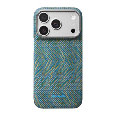 Apple iPhone 18 Pro Max Kılıf M-safe Şarj Özellikli Aramid Karbon Fiber Pitaka Wind Over Wheat Serisi Kapak
