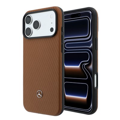 Apple iPhone 18 Pro Max Kılıf Mercedes Benz Orjinal Lisanslı M-safe Şarj Özellikli PU Deri 3D Metal Logolu Kartlıklı Kapak