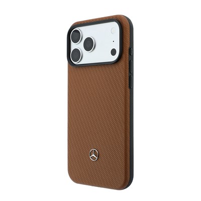 Apple iPhone 18 Pro Max Kılıf Mercedes Benz Orjinal Lisanslı M-safe Şarj Özellikli PU Deri 3D Metal Logolu Kartlıklı Kapak