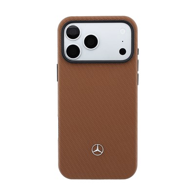 Apple iPhone 18 Pro Max Kılıf Mercedes Benz Orjinal Lisanslı M-safe Şarj Özellikli PU Deri 3D Metal Logolu Kartlıklı Kapak