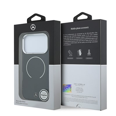 Apple iPhone 18 Pro Max Kılıf Mercedes Benz Orjinal Lisanslı M-safe Şarj Özellikli Saydam Yüzey İkonik 3D Metal Logolu Kapak