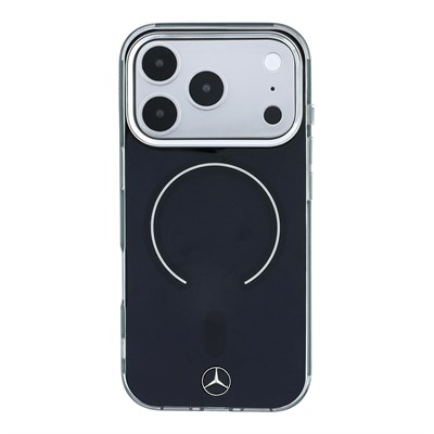 Apple iPhone 18 Pro Max Kılıf Mercedes Benz Orjinal Lisanslı M-safe Şarj Özellikli Saydam Yüzey İkonik 3D Metal Logolu Kapak