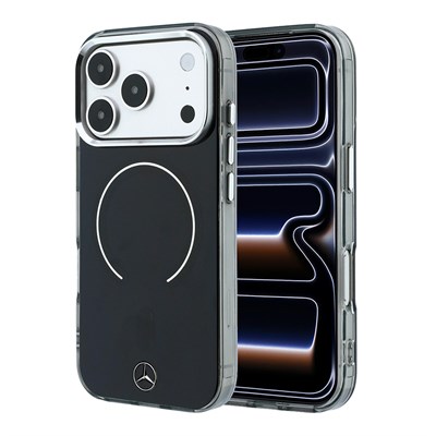 Apple iPhone 18 Pro Max Kılıf Mercedes Benz Orjinal Lisanslı M-safe Şarj Özellikli Saydam Yüzey İkonik 3D Metal Logolu Kapak