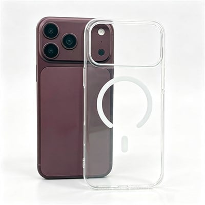 Apple iPhone 18 Pro Max Kılıf Zore M-safe Şarj Özellikli Şeffaf Tek Kamera Çerçeveli Porto Kapak